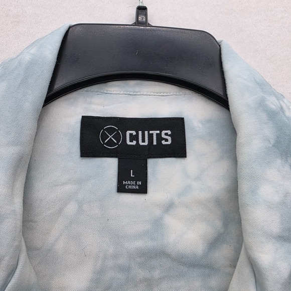 Cuts Hyerloop Tie Dyed Short Sleeve Button Up Shirt Mens L‎ Loop Casual - Picture 4 of 7